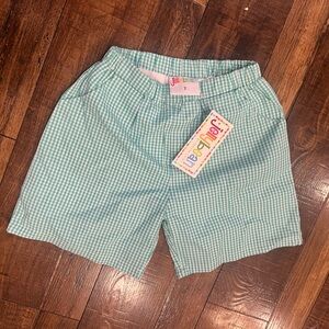 Jellybean Green Gingham Shorts NWT